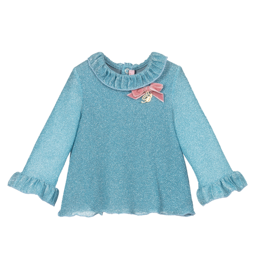 Miss Blumarine-Blue Sparkle Blouse | Childrensalon Outlet