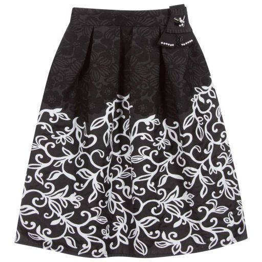 Miss Blumarine-Girls Black & White Skirt | Childrensalon Outlet