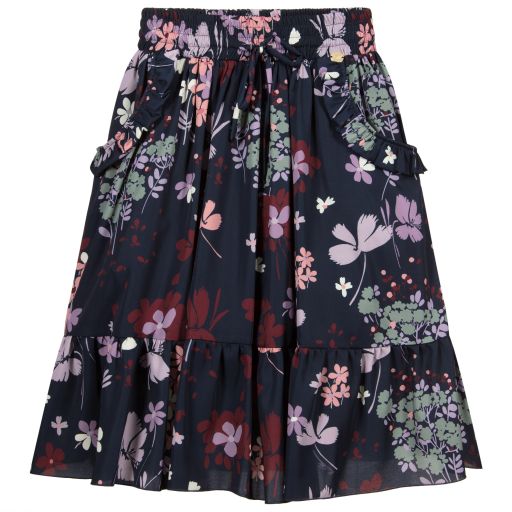 Miss Blumarine-Girls Navy Blue Skirt | Childrensalon Outlet