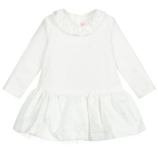 Miss Blumarine-Ivory Cotton Jersey Dress | Childrensalon Outlet