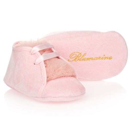 Miss Blumarine-Pink Lace-Up Pre-Walker Shoes | Childrensalon Outlet