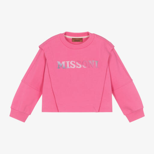 Missoni-Girls Cotton Pink Sweatshirt | Childrensalon Outlet