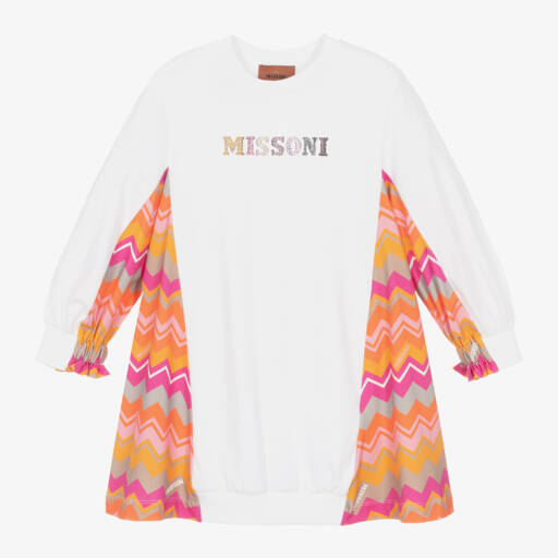 Missoni-Girls Cotton Zigzag Sleeve Dress | Childrensalon Outlet
