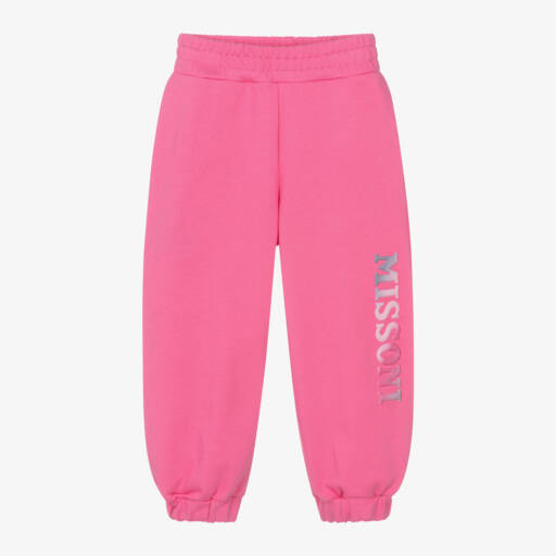 Missoni-Girls Pink Logo Cotton Trousers | Childrensalon Outlet
