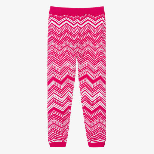 Missoni-Girls Pink Zigzag Knitted Trousers | Childrensalon Outlet