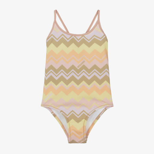 Missoni-Girls Pink Zigzag Patterned Swimwear | Childrensalon Outlet