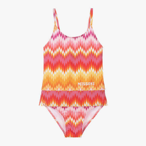 Missoni-Girls Pink Zigzag Swimsuit | Childrensalon Outlet