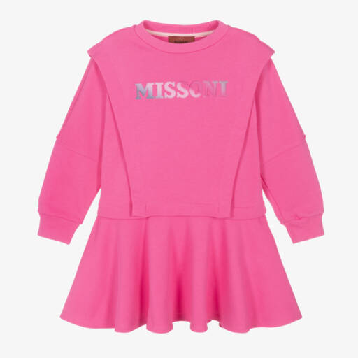 Missoni-Girls Vibrant Pink Logo Dress | Childrensalon Outlet