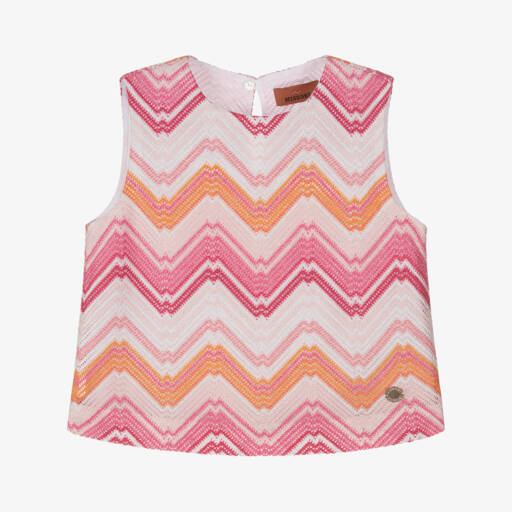 Missoni-Girls Vibrant Zigzag Knit Blouse | Childrensalon Outlet