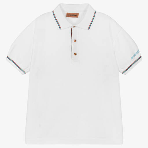 Missoni-Teen Boys White Logo Polo T-Shirt | Childrensalon Outlet