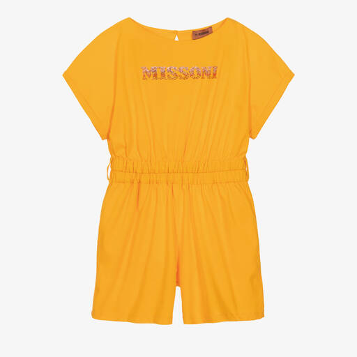 Missoni-Teen Girls Orange Diamanté Cotton Playsuit | Childrensalon Outlet