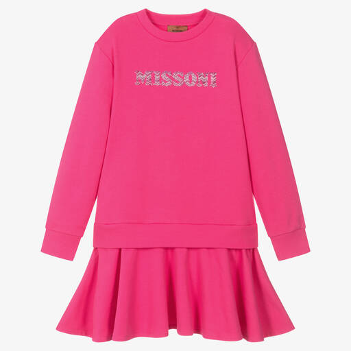 Missoni-Розовое хлопковое платье-свитшот | Childrensalon Outlet