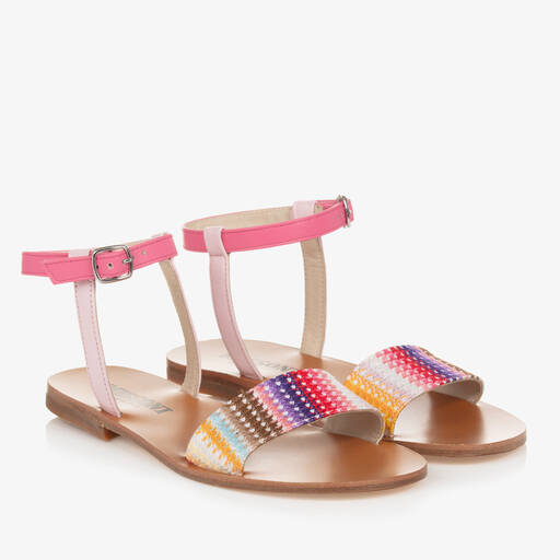 Missoni-Teen Girls Pink Leather Sandals | Childrensalon Outlet