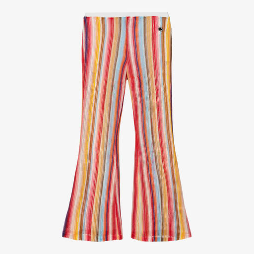 Missoni-Teen Girls Pink Striped Crochet Trousers | Childrensalon Outlet