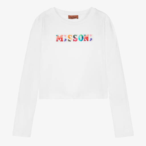 Missoni-Белый топ со стразами для девочек-подростков | Childrensalon Outlet