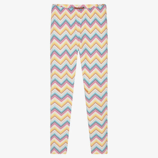 Missoni-Teen Girls White Zigzag Leggings | Childrensalon Outlet