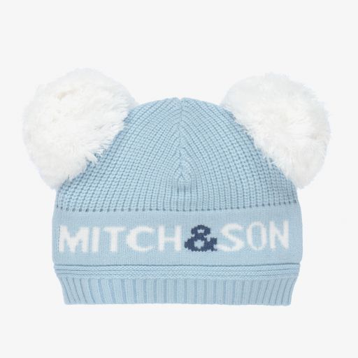 Mitch & Son-Baby Boys Blue Knitted Hat | Childrensalon Outlet