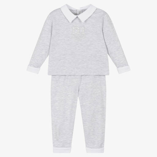 Mitch & Son-Baby Boys Grey Jersey Trouser Set | Childrensalon Outlet