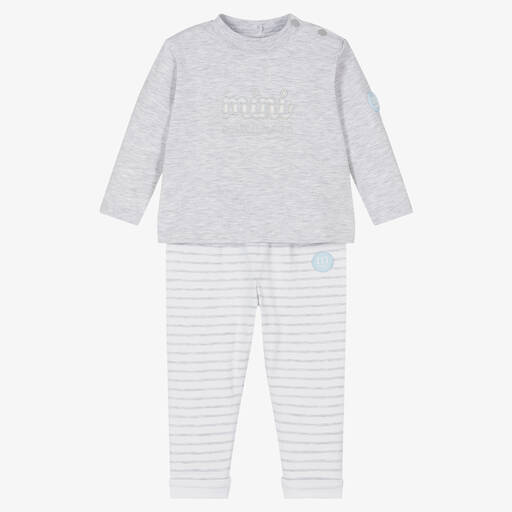 Mitch & Son-Baby Boys Grey Jersey Trouser Set | Childrensalon Outlet