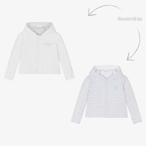 Mitch & Son-Baby Boys White Reversible Jacket | Childrensalon Outlet