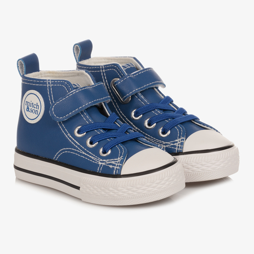 Mitch & Son-Blue High-Top Trainers | Childrensalon Outlet
