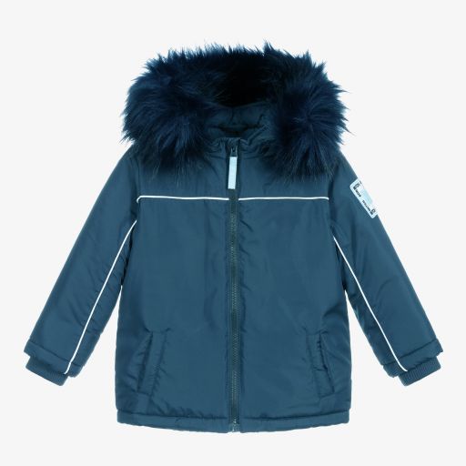 Mitch & Son-Blue Padded Hooded Jacket | Childrensalon Outlet