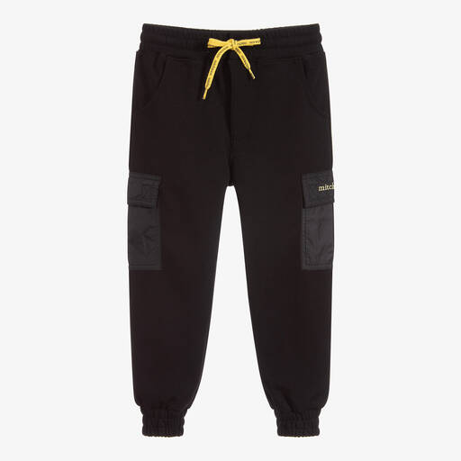 Mitch & Son-Boys Black Joggers  | Childrensalon Outlet