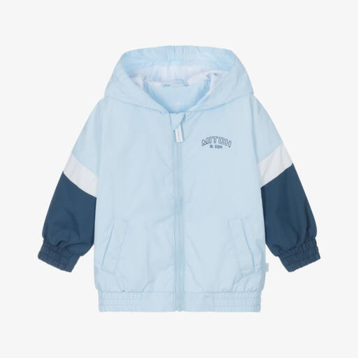 Mitch & Son-Boys Blue Blocked Windbreaker Coat | Childrensalon Outlet