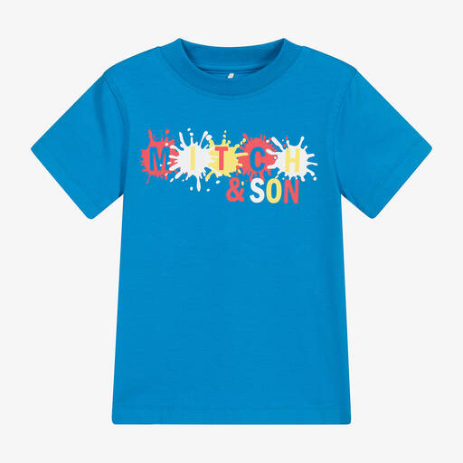 Mitch & Son-Boys Blue Cotton T-Shirt | Childrensalon Outlet