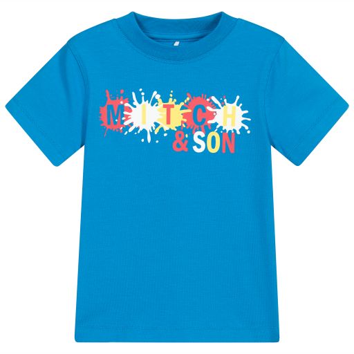 Mitch & Son-Boys Blue Cotton T-Shirt | Childrensalon Outlet
