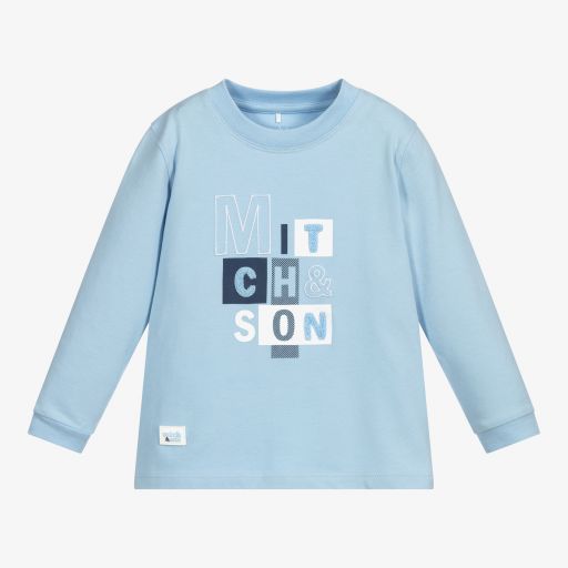 Mitch & Son-Boys Blue Cotton Top | Childrensalon Outlet