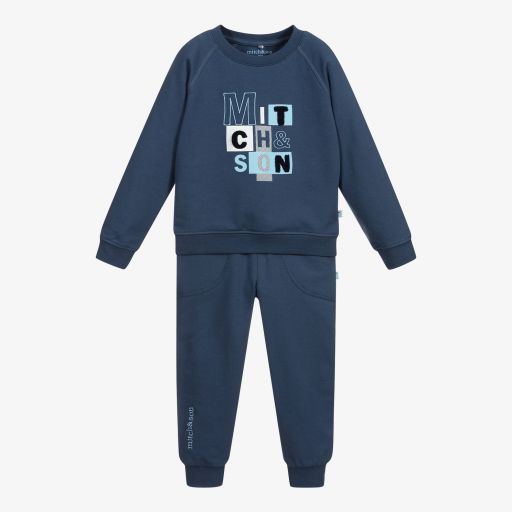 Mitch & Son-Синий спортивный костюм из хлопка для мальчиков | Childrensalon Outlet