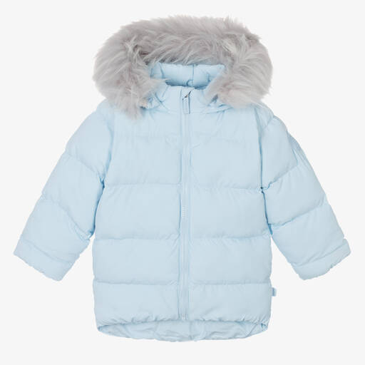 Mitch & Son-Голубой пуховик с капюшоном | Childrensalon Outlet