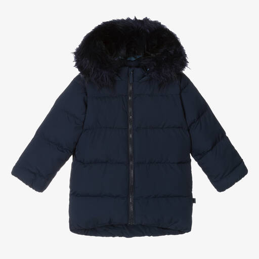 Mitch & Son-Boys Blue Hooded Puffer Coat | Childrensalon Outlet