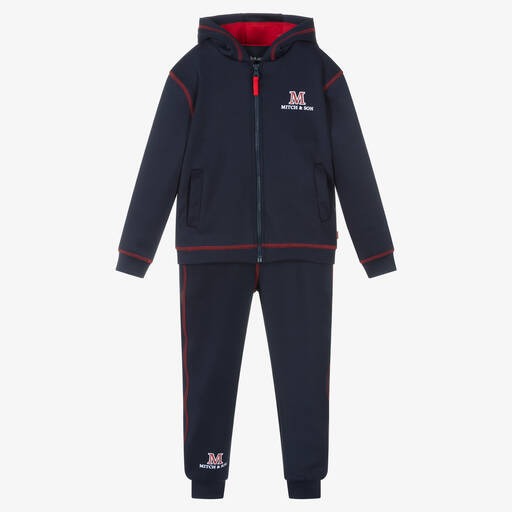 Mitch & Son-Boys Blue Hooded Tracksuit | Childrensalon Outlet