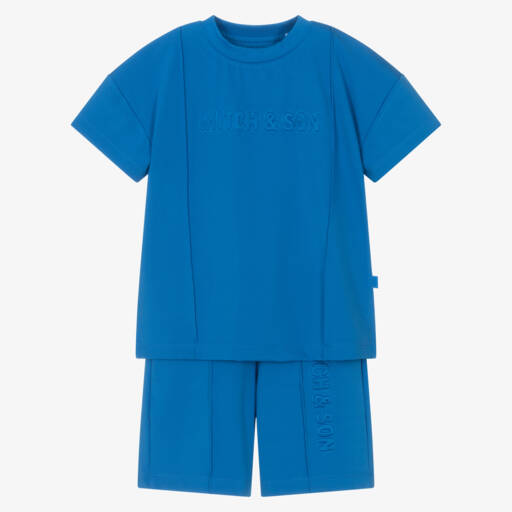 Mitch & Son-Синий вязаный комплект для мальчиков | Childrensalon Outlet