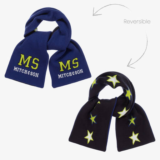 Mitch & Son-Boys Blue Knitted Scarf (120cm) | Childrensalon Outlet