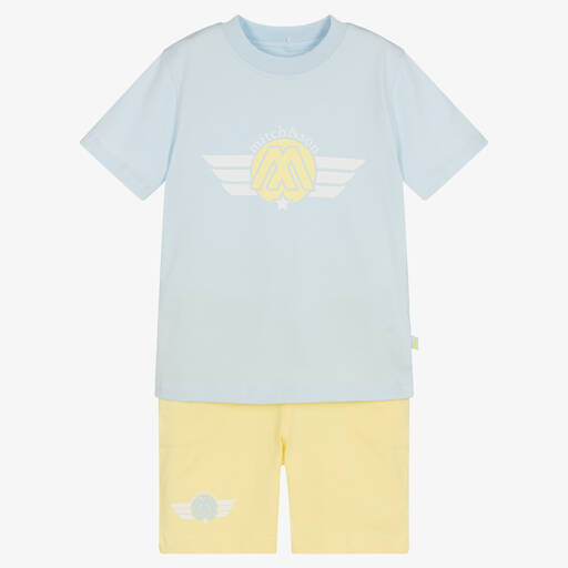 Mitch & Son-Boys Blue & Yellow Shorts Set | Childrensalon Outlet