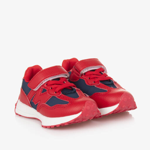 Mitch & Son-Boys Faux Leather Red Trainers | Childrensalon Outlet