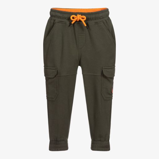 Mitch & Son-Boys Green Cotton Joggers  | Childrensalon Outlet