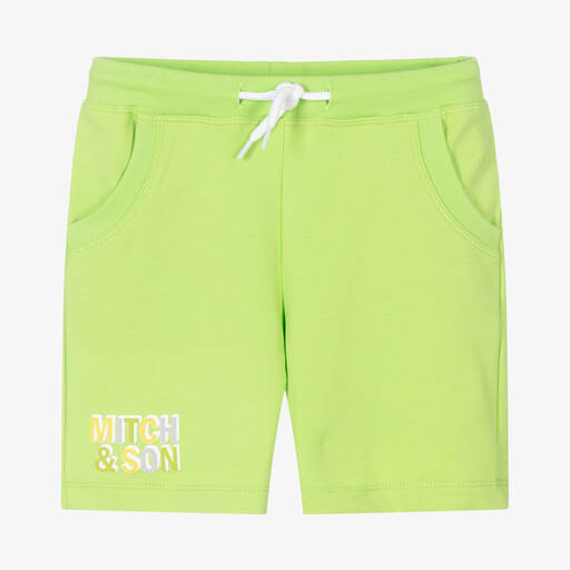 Mitch & Son-Boys Green Cotton Shorts | Childrensalon Outlet