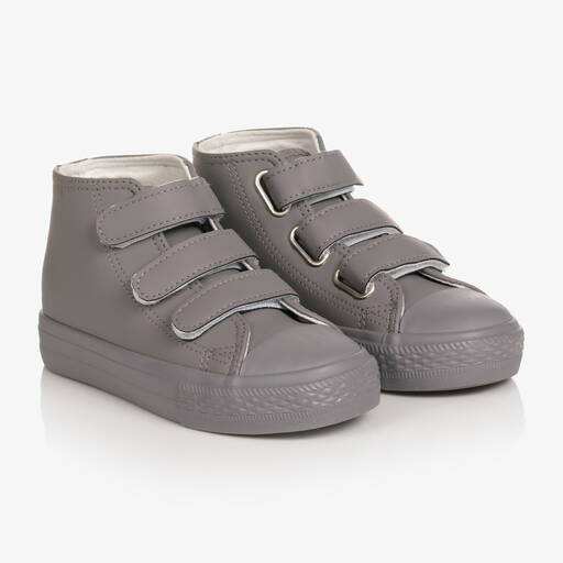 Mitch & Son-Boys Grey High-Top Trainers | Childrensalon Outlet