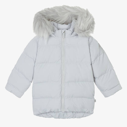 Mitch & Son-Boys Grey Hooded Puffer Coat | Childrensalon Outlet