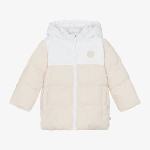 Mitch & Son-Boys Hooded Beige Puffer Jacket | Childrensalon Outlet