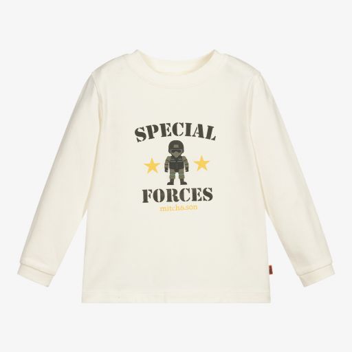 Mitch & Son-Boys Ivory Cotton Top | Childrensalon Outlet