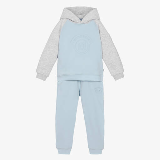 Mitch & Son-Boys Light Blue & Grey Cotton Tracksuit | Childrensalon Outlet