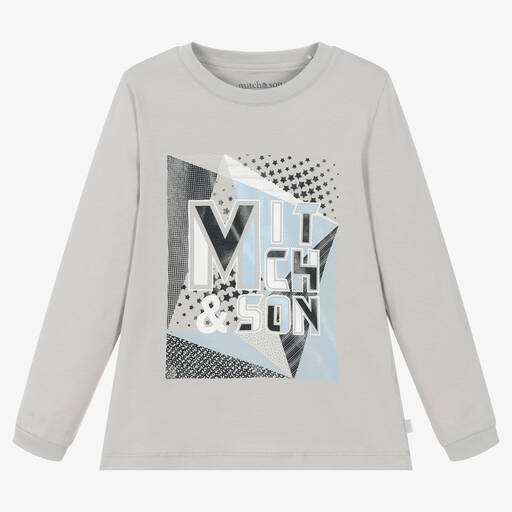 Mitch & Son-Haut gris clair en coton Garçon | Childrensalon Outlet