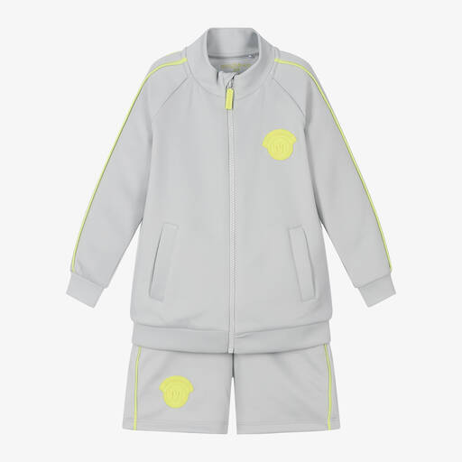 Mitch & Son-Boys Light Grey & Green Shorts Set | Childrensalon Outlet