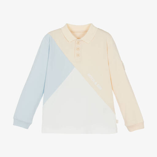 Mitch & Son-Boys Long Sleeve Colourblock Polo | Childrensalon Outlet