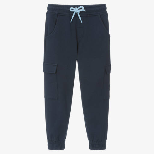 Mitch & Son-Baumwoll-Cargo-Jogginghose Navyblau | Childrensalon Outlet